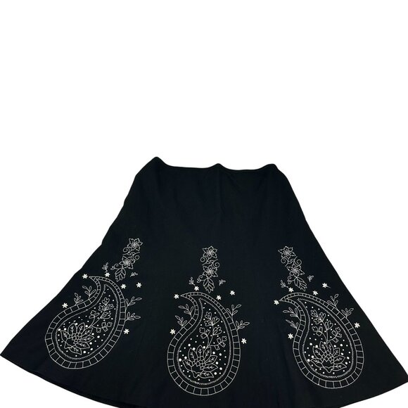 Ann Taylor Loft Petites Black & White Embroidered A-Line Skirt Size 10P - Picture 1 of 7